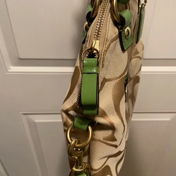 RARE Coach GREEN TAN  POPPY ORIGINAL 2 HANG TAGS! - Picture 11 of 12